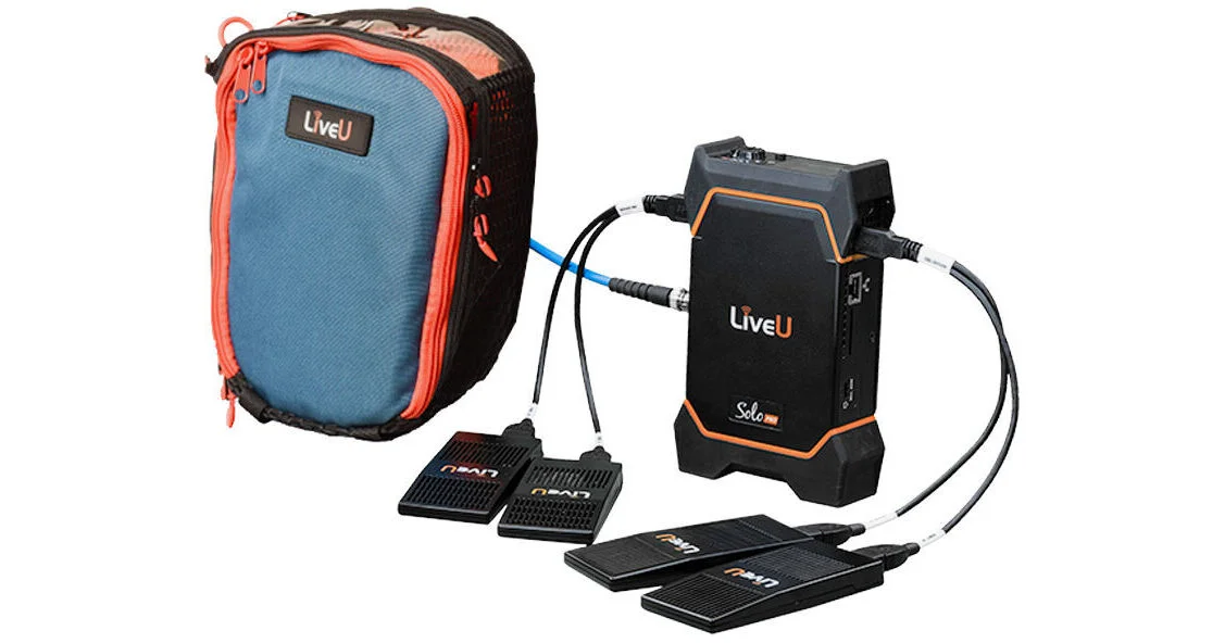 LiveU Solo Pro accessories Y-cables and Solo Belt Pack for bonded streaming