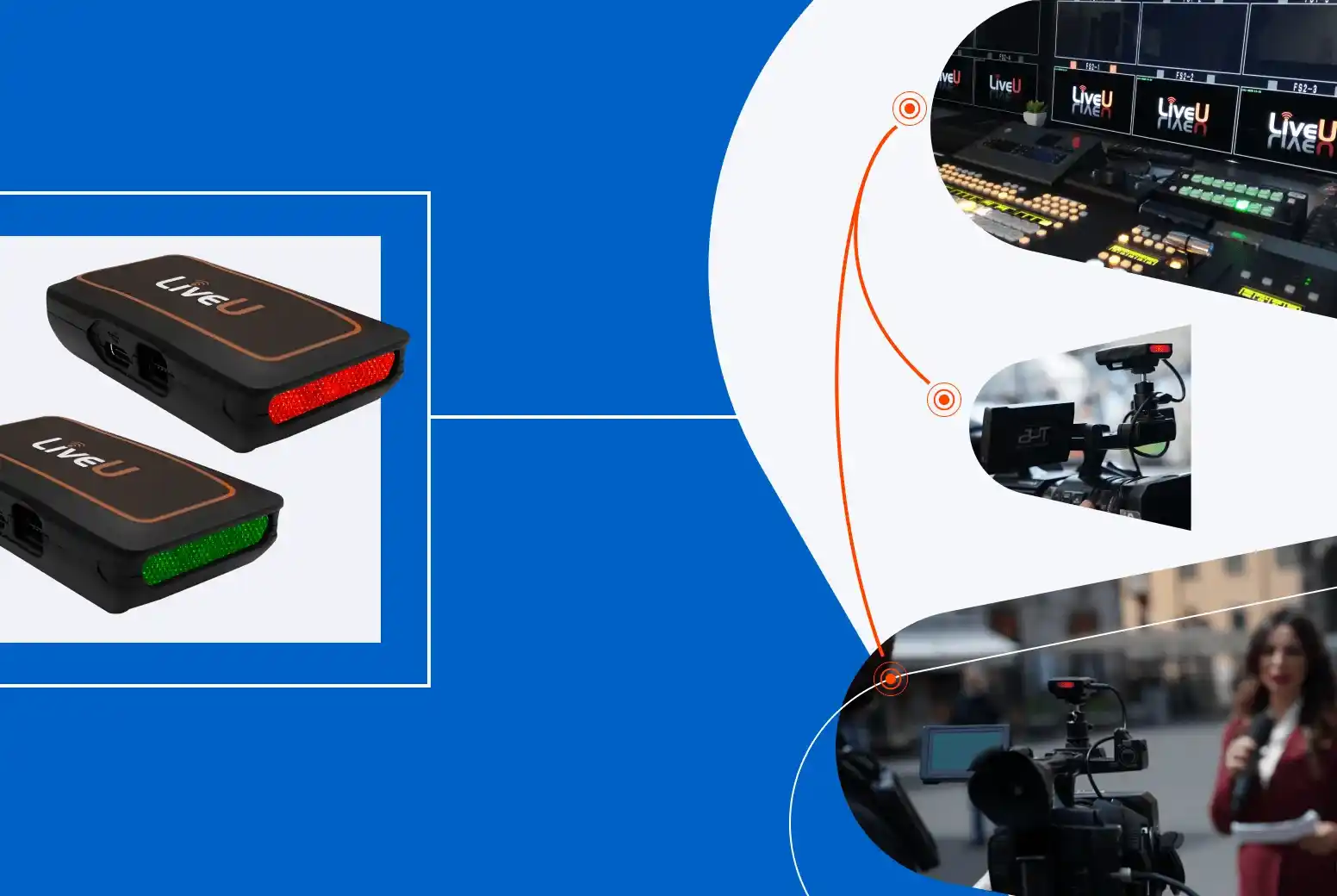 LiveU LU800 tally light for real-time on-air indication